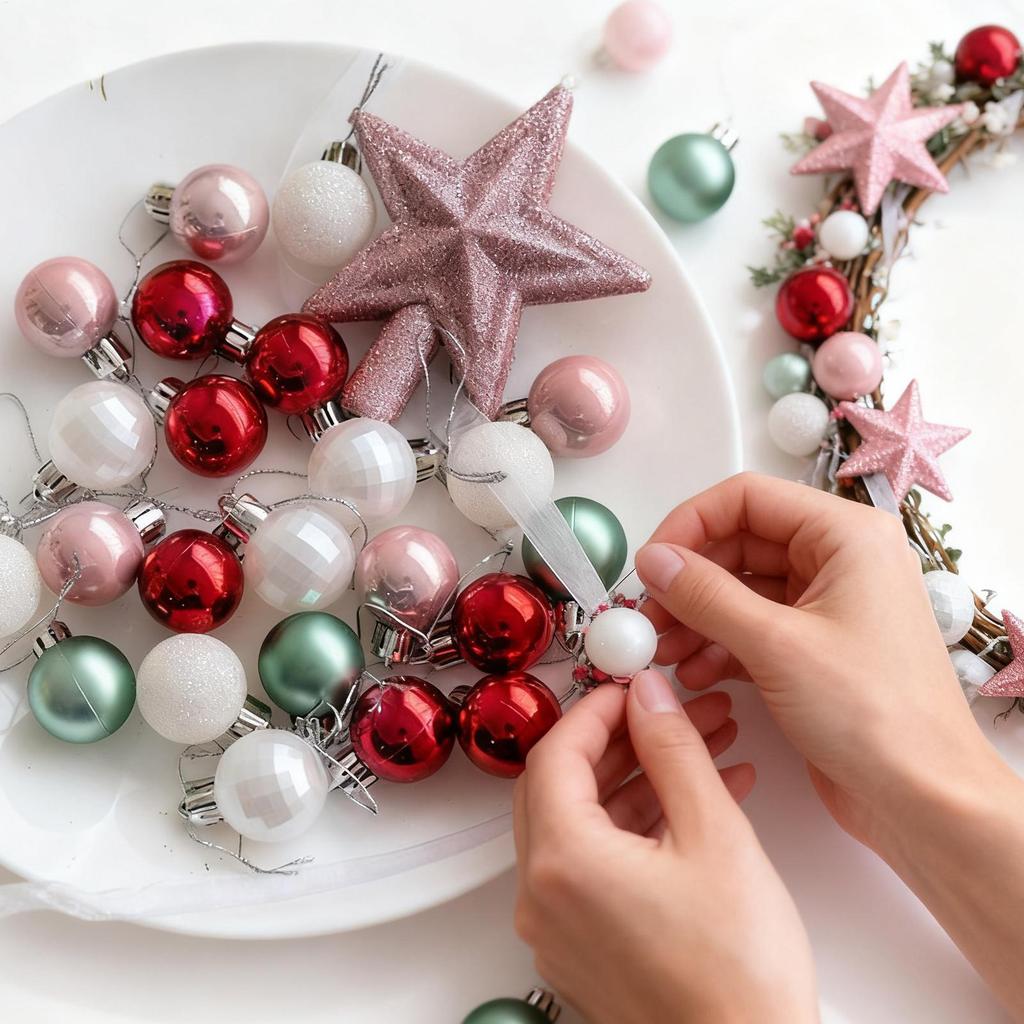 Christmas Balls Ornaments Festive Colored Hangable 30 Pieces Christmas Small Ball Ornaments For Bedroom Balcony Window Door Wall