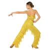 Completo da ballo latino per bambina con pantaloni metallizzati, spalline sottili regolabili, canottiera e frange