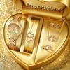5pcs Women's Watch Set, Fashionable and Casual Women's Quartz Watch and Necklace, Ring, Earring Accessory Set