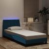 VidaXL Cadre de Lit avec Lumières LED, Lit Rembourré avec Sommier à Lattes, Lit Simple, Lit Adulte, Moderne, Bleu 90x200 cm 3213761