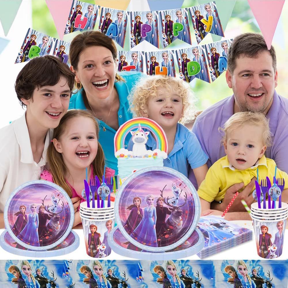 Princess Theme Decorations Banner Plate Cup Straws Tablecloth For Birthday Party