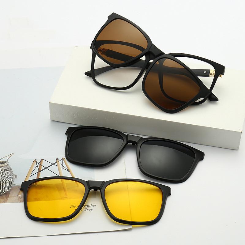 Magnetic Clip-on Polarized Night Vision Driving Sunglasses for Myopia