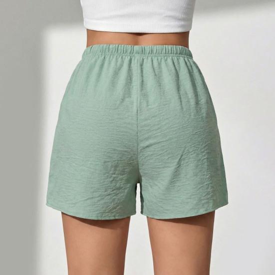 Shorts for Women Summer Casual Waisted Lounge Shorts Elastic High Wide Leg Drawstring Beach Vacation Outfits