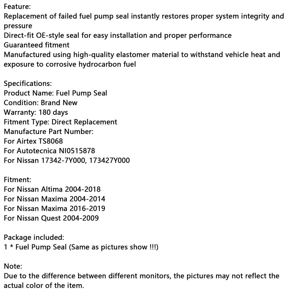 Sigiliu Pompă Combustibil NI0515878 Potrivit Nissan Altima 2004-2018 Potrivit Quest 2004-2009