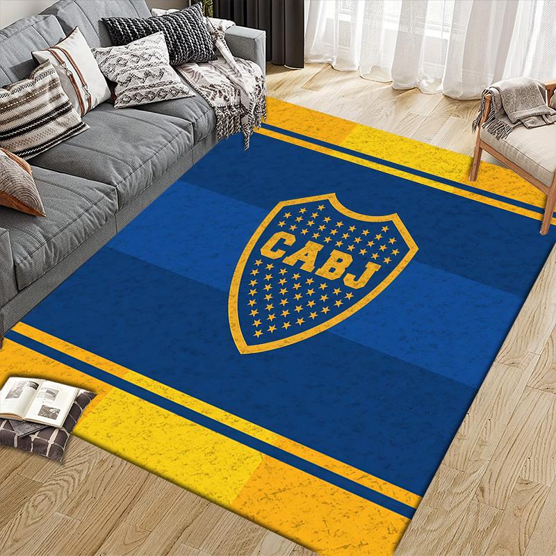 Club Atletico Boca Juniors Flannel Pattern Square Carpet,Area Rug,Carpet Rug for Living Room Bedroom Sofa Playroom Decor,Non-slip Floor Mat