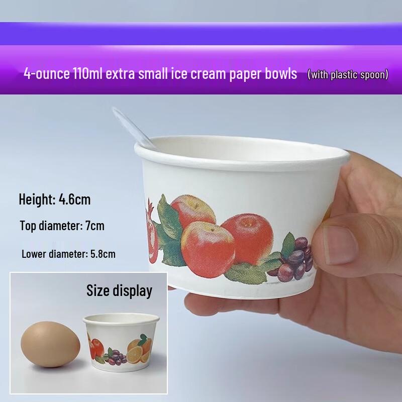 Disposable Ice Cream Tasting Bowls with Spoons
