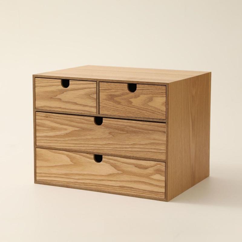 Wooden Storage Box Bedroom Desktop Storage Drawer Dressing Table Jewelry Organizing Box Modern Home Organization Accessories