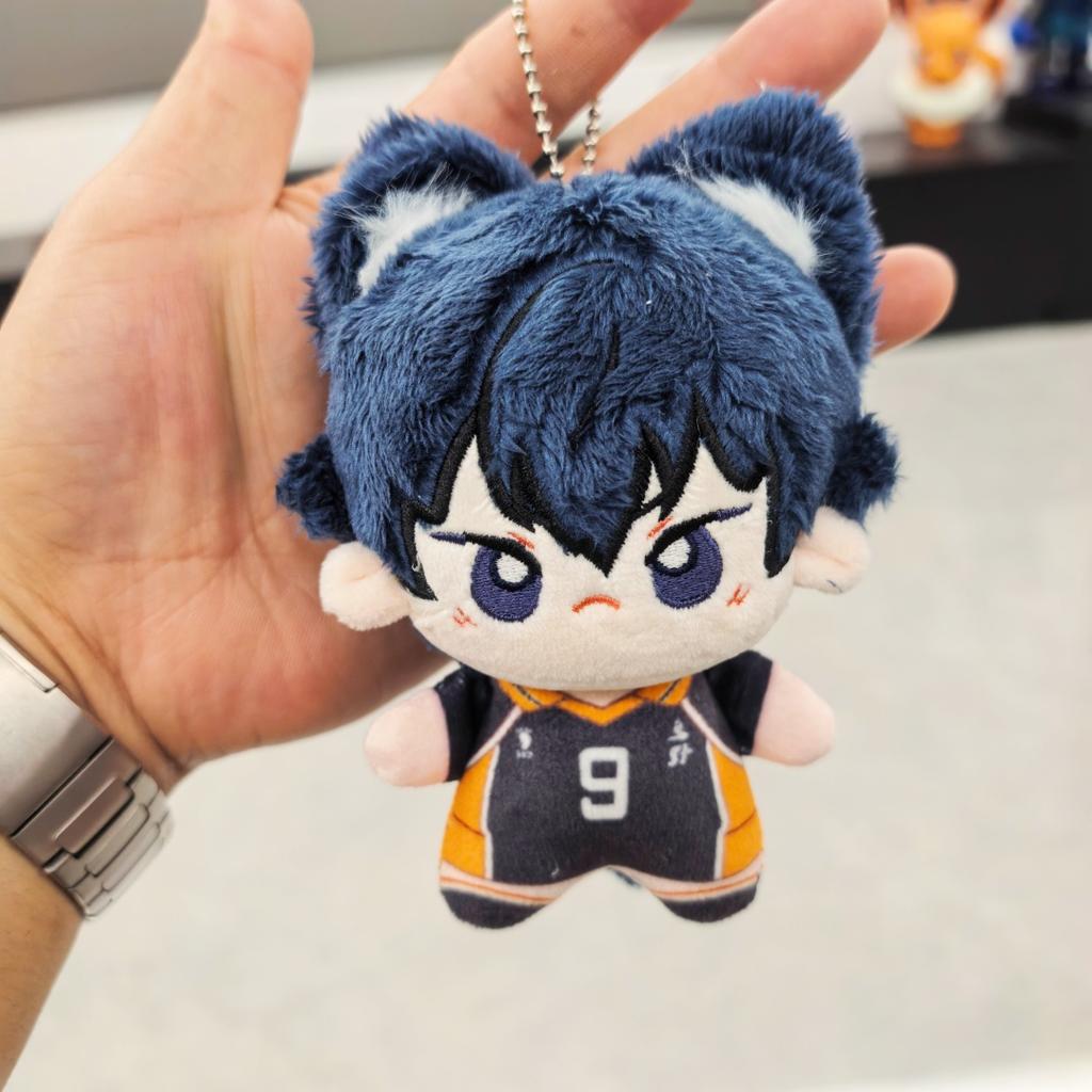 Kawaii New12cm Haikyuu Plush Toy Hinata Shoyo Keychain Tobio Kageyama Yu Nishinoya Bag Pendant Volleyball!! Stuffed Doll Gift