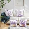 Vlinder Lavendel Kussens Kussensloop Bedrukt Polyester 45X45Cm Sierkussenhoes Decoratieve Bank Bed Kussens Kussensloop