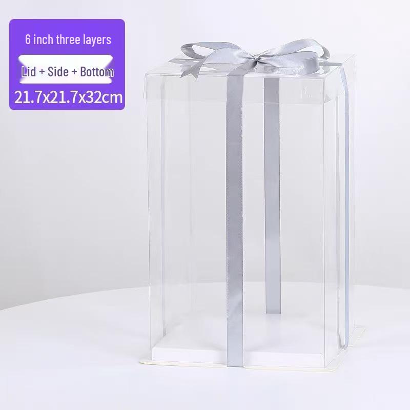 Klare doppellagige Geburtstagskuchenbox - Mehrere Größen: 4, 6, 8, 10, 12 Zoll