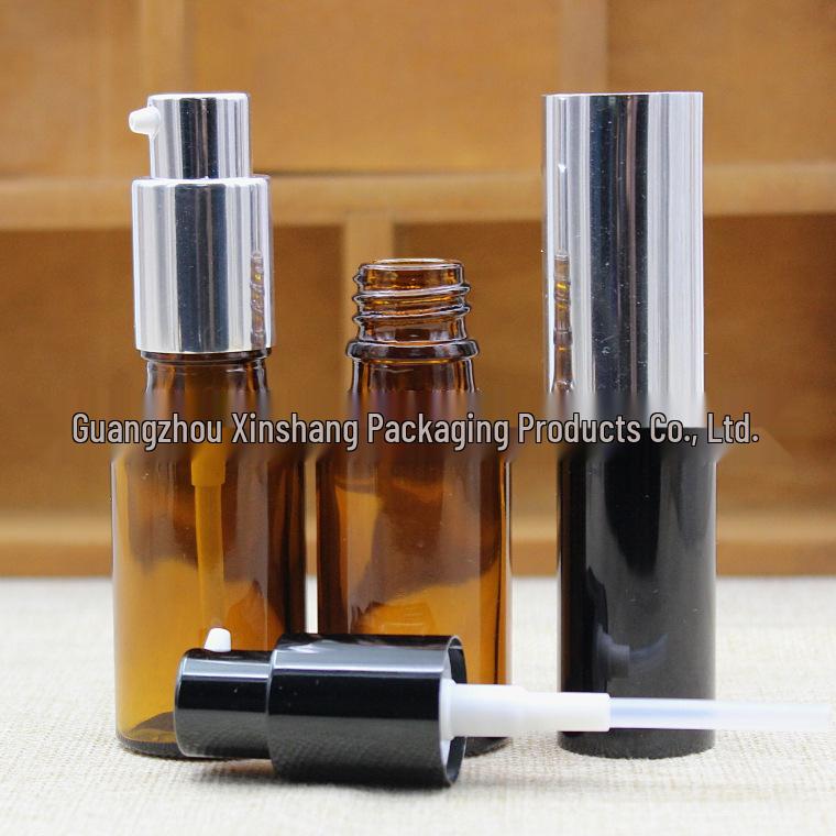 20ml Brown Glass Press-Type Dispensing Bottle for Essential Oils and Cosmetics