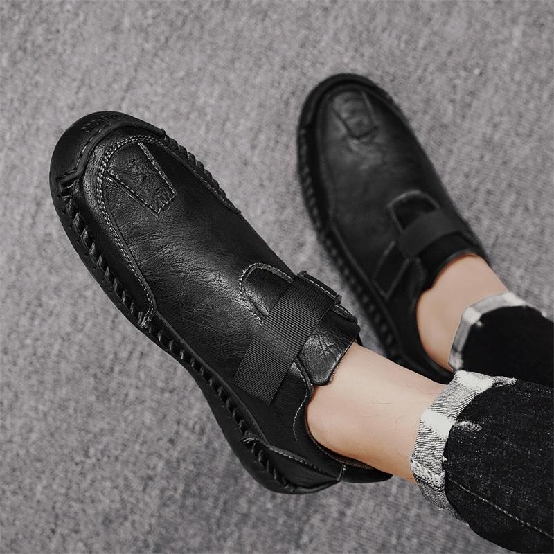 Men's Plus Size Simple and Fashionable Low Cut Casual Sports Shoes Handmade Outdoor Casual Leather Shoes