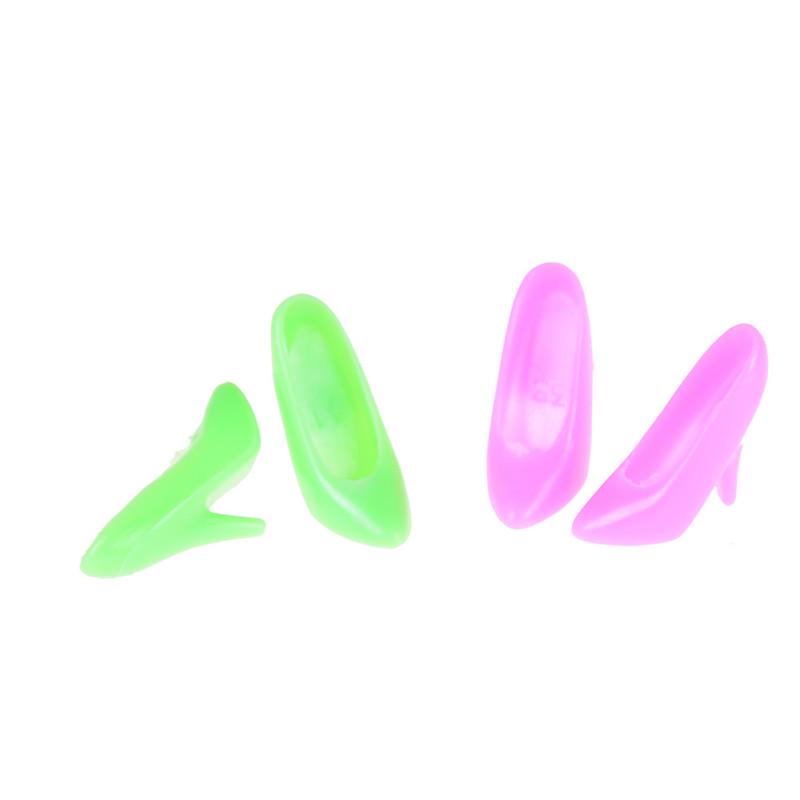 10 Mixed Color Common Style Doll Shoes Colorful Cute High Heel Shoes Suitable For Barbie Party Dress Doll Accessories
