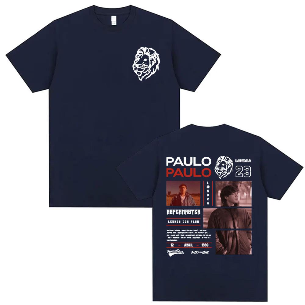 

2025 Summer Rapper Paulo Londra Homerun Graphic Tshirt Mens Hiphop Retro Loose Tshirt High Quality Casual 100 Cotton Top 4XL