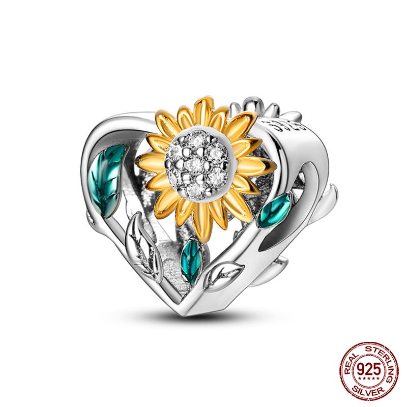 Copper Tree Of Life Four-Leaf Clover Green Series Charms Beads Fit Qikaola Original Bracelet Diy Jewelry Making