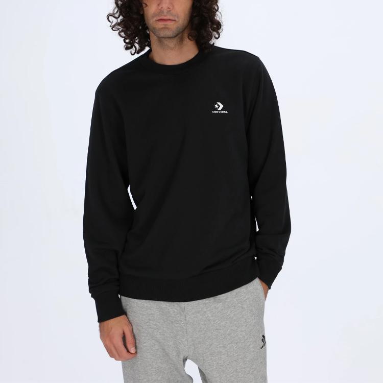 Converse Sweatshirts Men's Black Crew Neck Moderate Regular 10020345-A01