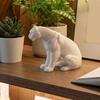 Figurine Panthère Imprimée en 3D Noir Blanc Figure Faune Sculpture Animal de Collection pour Décoration de Bureau à Domicile