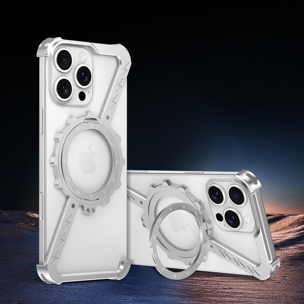 

For iPhone 16 Pro Kickstand Case Compatible with MagSafe Z Shape Bumper Phone Cover Desert Gold