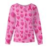Women Long Sleeve Pattern Tops Pocket Working Stand-up Collar Single-breasted Protective Overalls Jacket Top Christmas