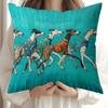 1Pc Cute Greyhound Running Art Print Pillow Cover, 2D Double-Sided Polyester Cushion Case, Colorful Boho Dog Room Decor, Perfect