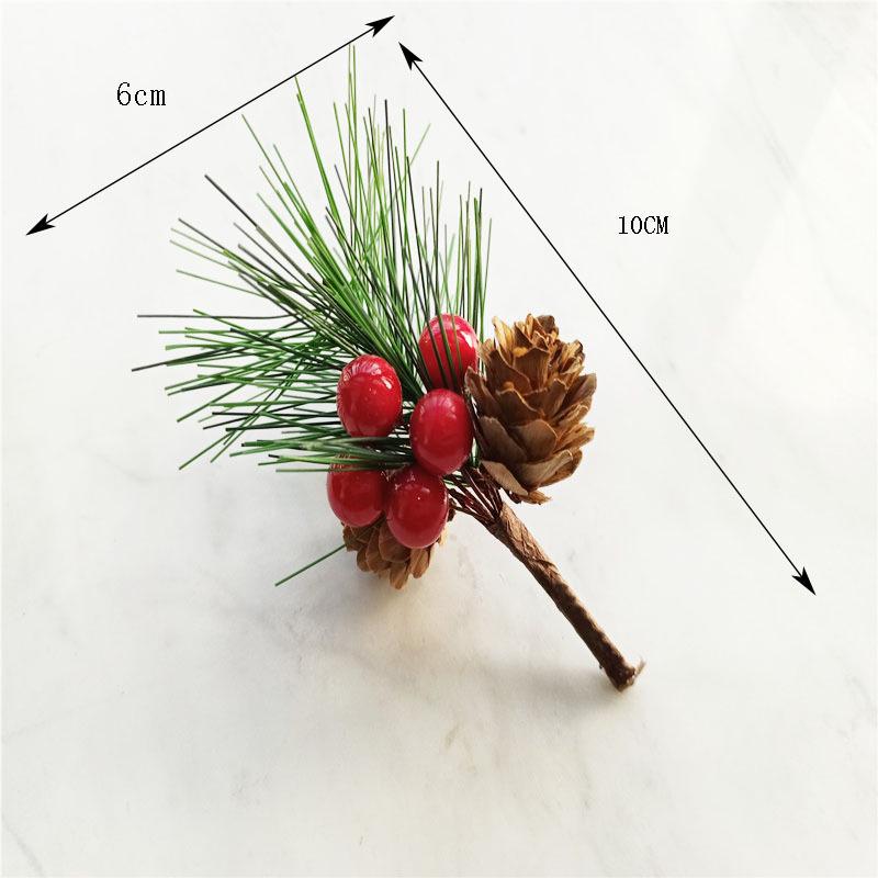 Artificial Pine Needle Greenery & Red Berry Bouquet for Holiday DIY & Gift Packaging