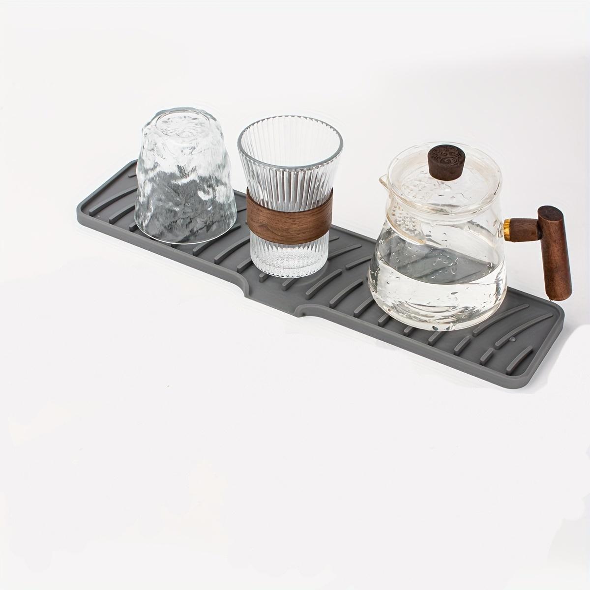 

1 шт. Силиконовая полоска для раковины, дренажная подкладка, противоскользящая наклонная направляющая подкладка, кухонная дренажная подкладка с отверстием чёрный