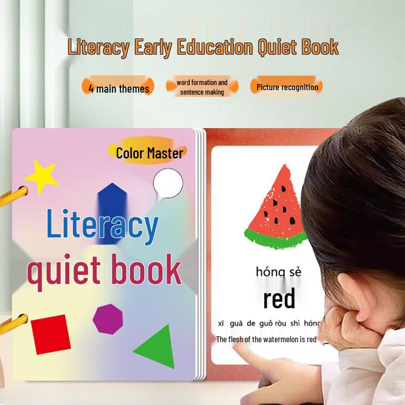Early Literacy Quiet Book for Toddlers, Ages 3-6: Interactive Tear and Paste Educational Activity Book