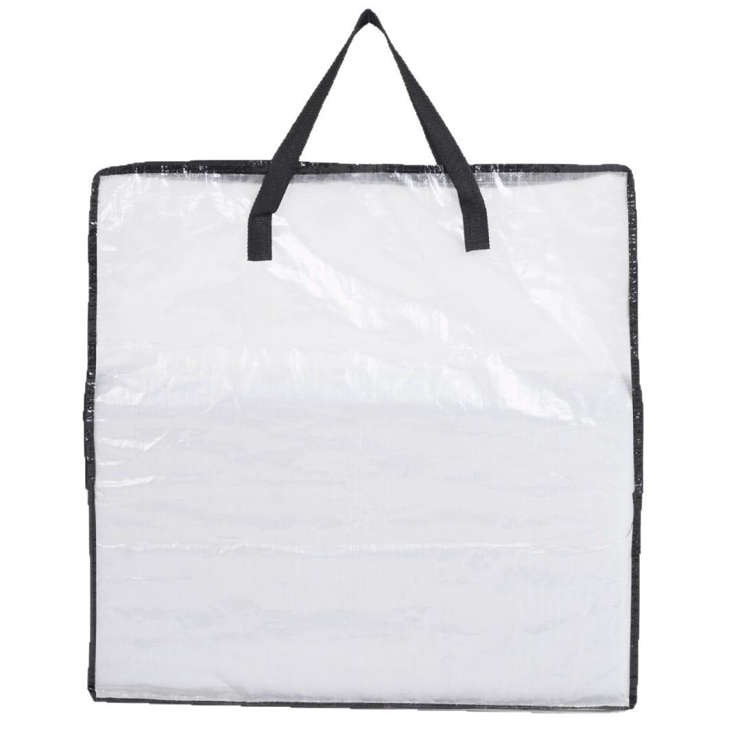 

Прозрачная ламинированная полипропиленовая сумка для хранения - Влаго- и пыленепроницаемая для одежды 66cm x 66cm x 22cm чёрный