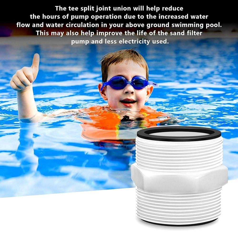 1.5-Inch Pool Hose Connector Adapter PVC Dual Outlet Control For Colemans