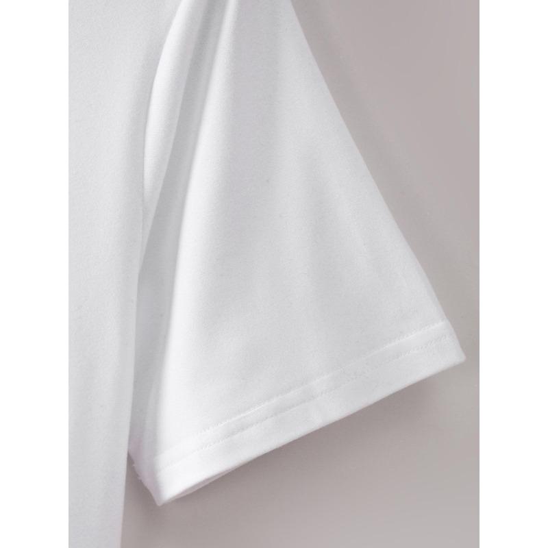 Europäische Größen Herren Freizeit Rundhals T-Shirt mit Geometrischem Buchstaben-Print, Kurzarm, Normale Passform, Sommer Pullover T-Shirt