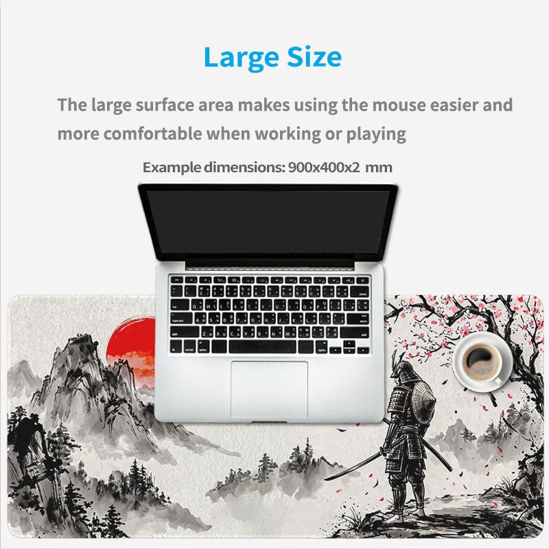 Mouse Pad Mount Fuji Red Sun Samurai Gaming XL HD New Mousepad XXL Mouse Mat Carpet Office Soft Computer Desktop Mouse Pad
