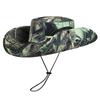 New Leaf Camouflage Outdoor Bucket Hats For Women Men Big Brim Drawstring Cap Panama Sunhat Hiking Fishing Hat Fisherman Caps