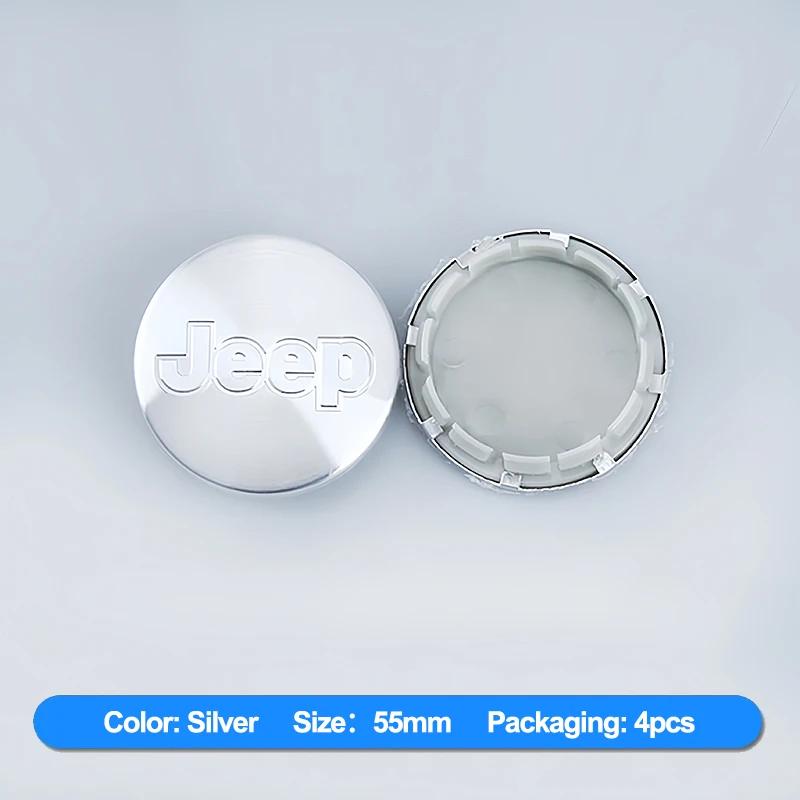Per Jeep 4 Pezzi Coprimozzo Ruota Pneumatico Auto Set Decorazione Emblema Con Dimensioni 55MM 63MM Per Jeep Wrangler Grand Cherokee Aveng