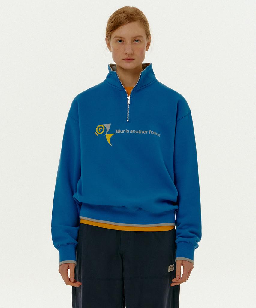 TEKET Ct Twist Half Zip-Up Sweatshirt Blue