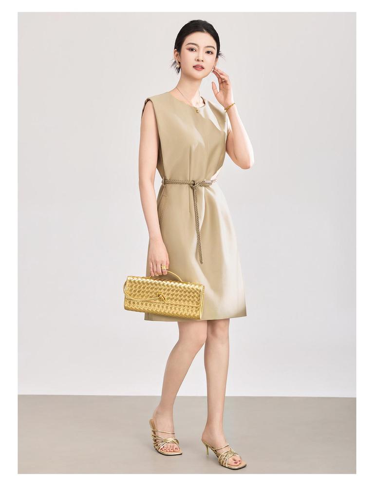 High-End Women's Sleeveless Waist-Cinched Business Dress - New Summer Arrival