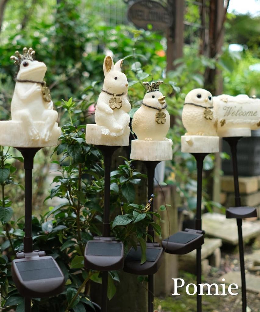 Solar-powered garden light, stylish and cute stick-type outdoor waterproof light for gardens, planters, birds, animals, IPX3, Pomie owl design.