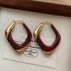 Simple Retro Foreign Gas Stud Earrings, Ear Buckles, Personalized Fashion and Versatile Maillard Niche Light Luxury French Autumn and Winter Earrings