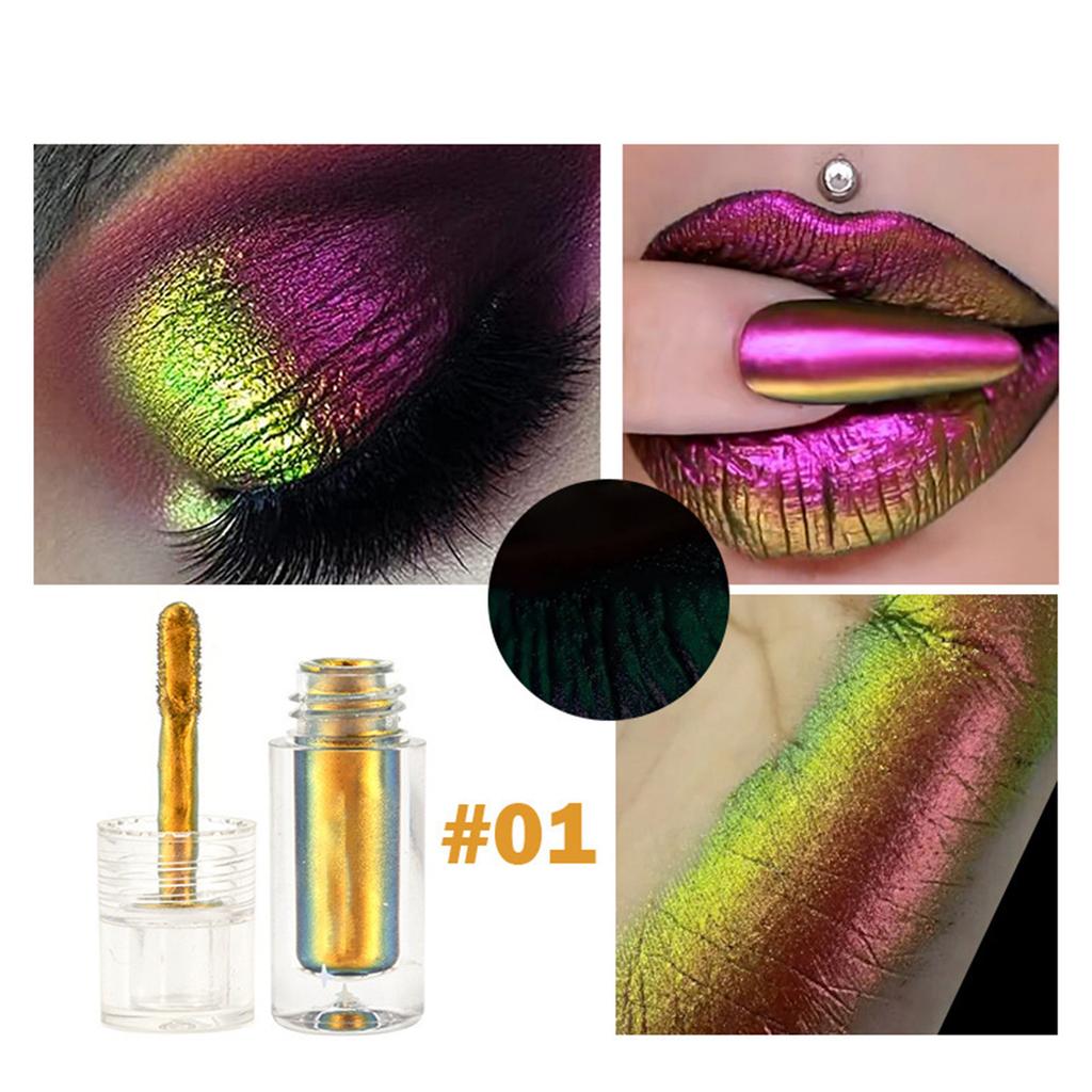 Chameleon Shimmer Liquid Eyeshadow and Lipstick - Long Lasting, Waterproof, Non-Greasy Highly Pigmented Makeup | Sparkly Finish