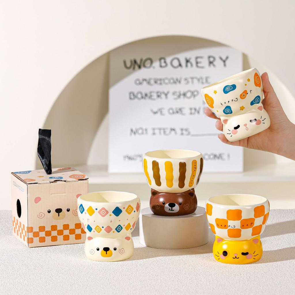 High-value cute mug, breakfast milk cup, office drinking cup, couple ceramic cup, girlfriend water cup