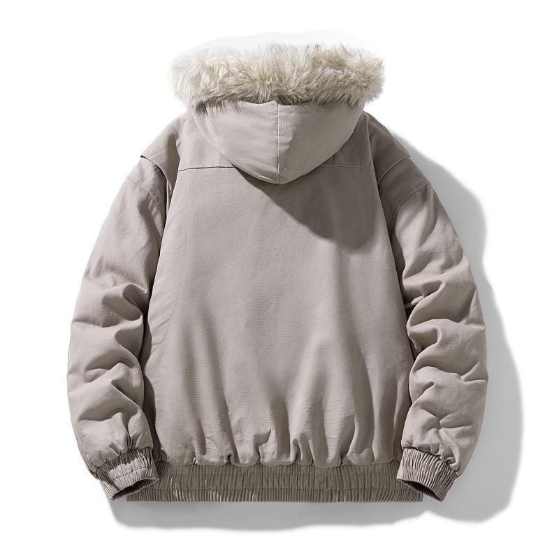 Unisex Thick Plush Vulture Hooded Cotton Winter Jacket