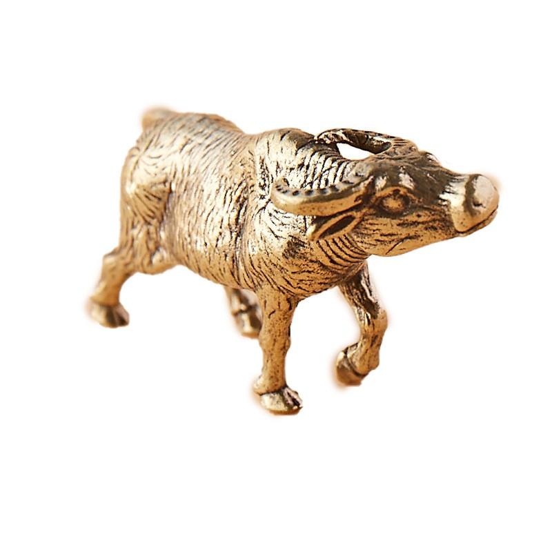 Mosiężna chińska maskotka Roku Wołu naklejka kadzidlana