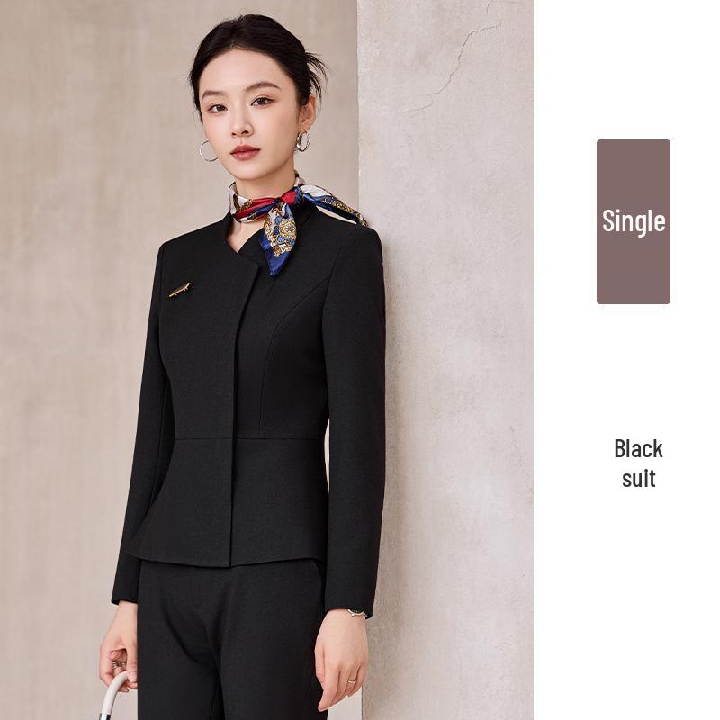 Luxury Women's Autumn/Winter Suit Set for Jewelry Store, Hotel Receptionist, and Salon Workwear