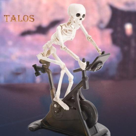 Rotoped Animatronic Skeleton Figurka Halloween Pryskyřice Cyklistika Fitness Kolo Lebka Socha Socha Domácí Kancelář Dekorace Na Stolní Ornament