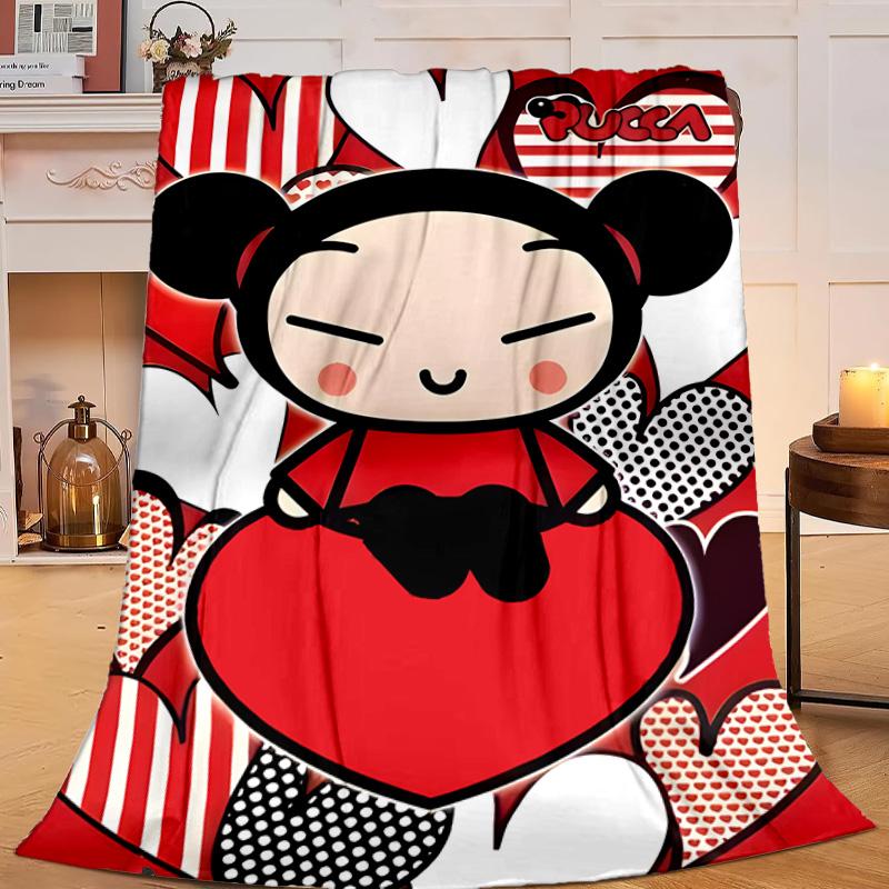 1PC Heartfelt Love cute doll Flannel Blanket Gift, Suitable for Both Men And Women, Soft Ideal for Beds And Sofa, Birthday Or Christmas Gift