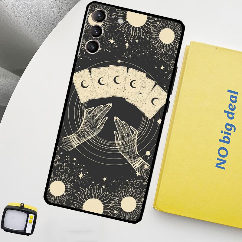Fortune Telling Moon Stars Hands Art Phone Case For Samsung Galaxy S25 Ultra S20 S21 S22 S23 Plus S24 Ultra S9 S10 S25 FE Cover