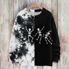 Women's Long Sleeve Halloween Print Sweater, Casual Round Neck Knit Top