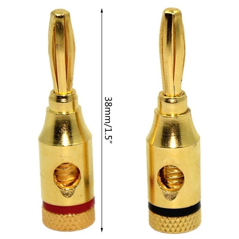10 Pcs 4mm/ 0.16'' Open Screw Type Musical Cable Wire Banana Plug Gold Plated Speaker Terminal Plug Connector