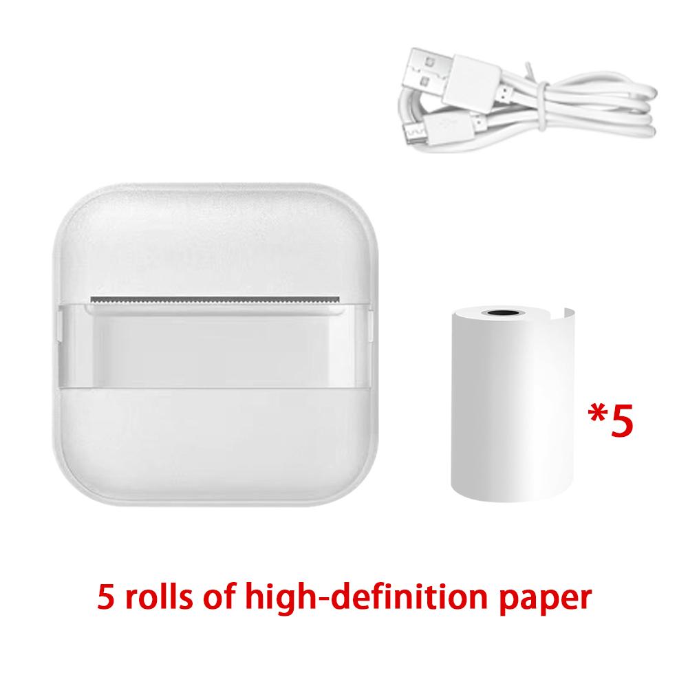 Mini Portable Wireless Printer X18 With 5 Rolls Paper Bluetooth Phone Connection HD 200dpi Photo/Document Printing