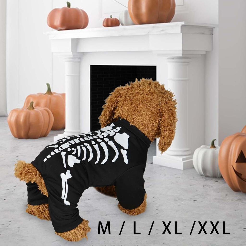 Halloween Skeleton Dog Costume, Halloween Pet Costume, Decorative Overall