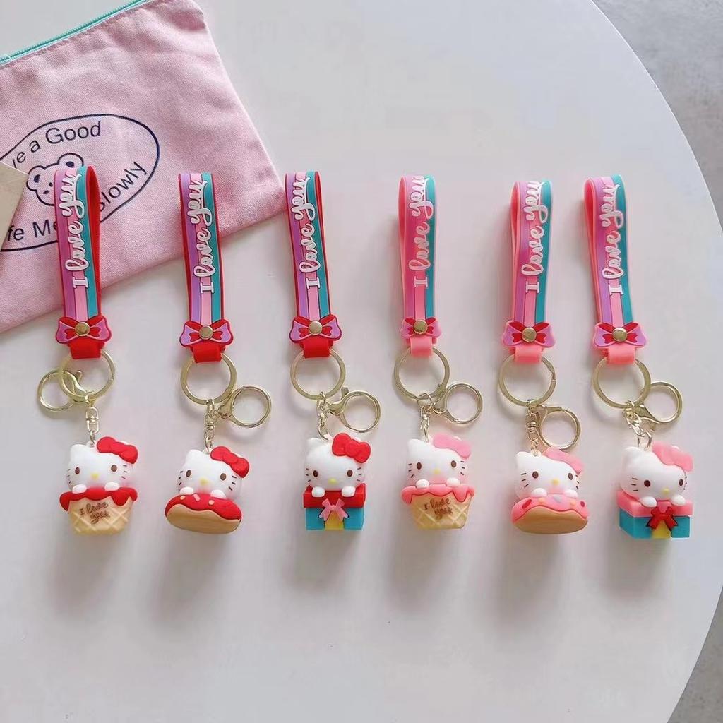 Creative Cartoon KT Cat Doll Keychain Bag Car Keychain Accessories Gift Wholesale kawaii cute personalized gifts y2k fashion